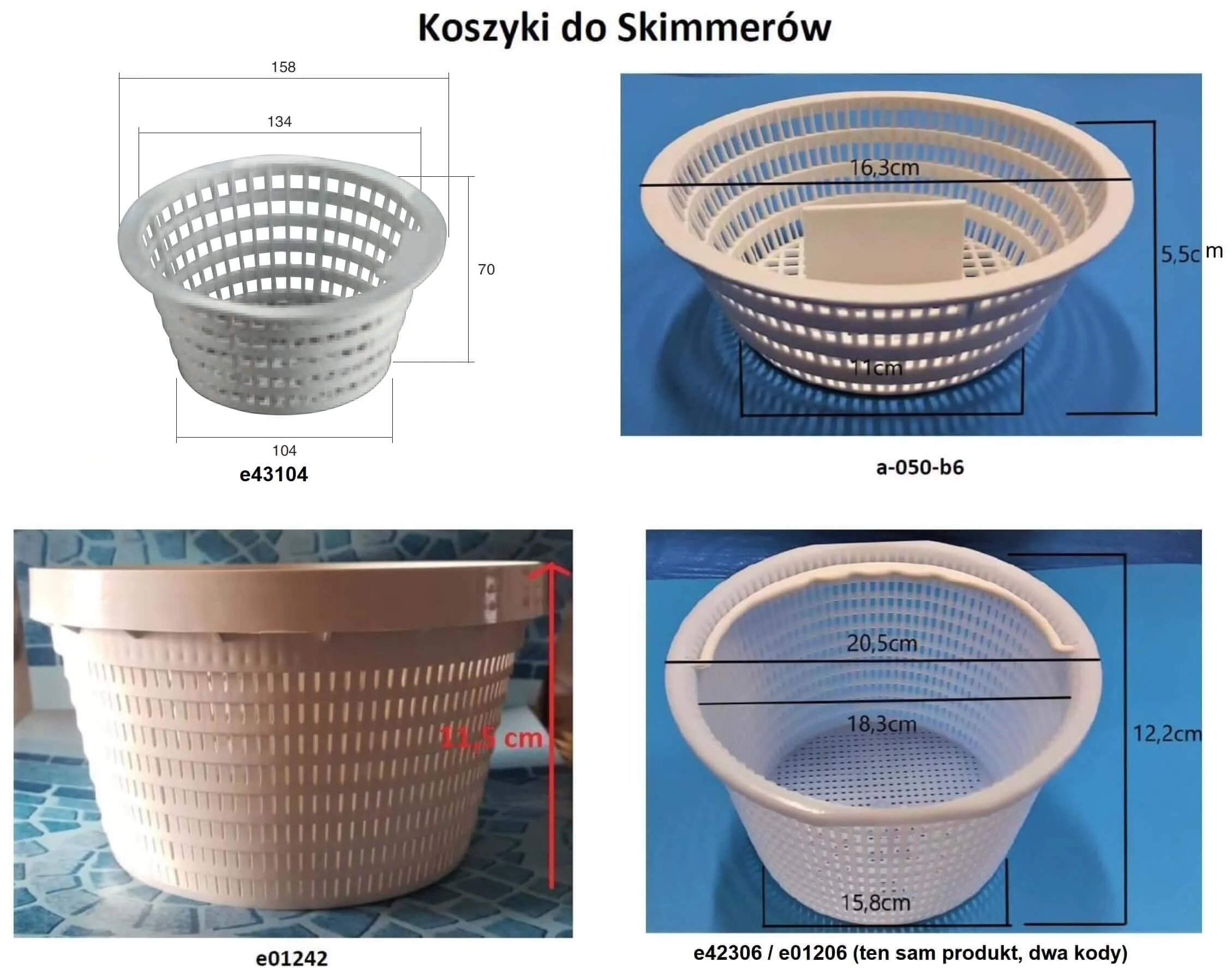 koszyki sitka do skimerów porównanie
